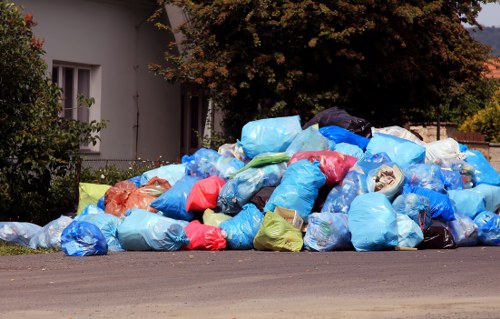 Professional waste clearance team managing builders debris